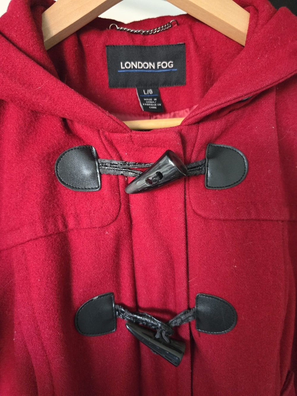 London Fog Hooded Wool Blend Duffle Coat – L - Picture 10 of 11